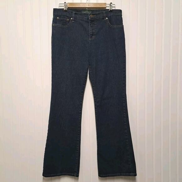 Lauren Ralph Lauren Classic Bootcut Jeans Womens 10 Blue Stretch Denim Mid Rise - Picture 1 of 15